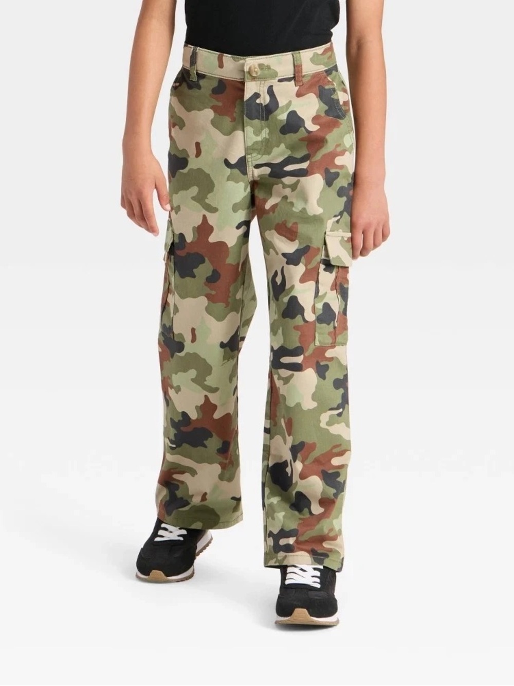 104K Cat & Jack Boys Baggy Fit Camo Print Cargo Pants - Size: 4